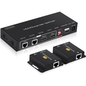 avedio links 1X2 HDMI Extender Splitter 165ft (50m) مع 2 حلقة HDMI محلية، 1080P @ 60 هرتز HDMI موسع 1 في 2 خارج CAT 5e / 6 مع مصدر طاقة POC، 3D EDID، HDMI إلى Ethernet لعصا النار، صندوق التلفزيون in Kuwait