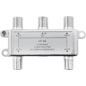 E-outstanding Digital 4-Way Coaxial Cable Splitter 4 Port Coax Splitter for Satellite, Cable TV, Antenna System, High Speed Internet and MoCA Network