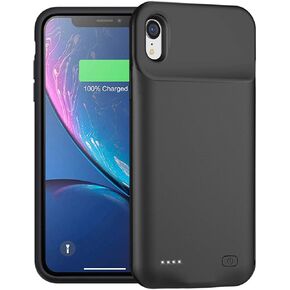 Battery Case for iPhone XR, Enhanced 7000mAh Ultra Thin Portable Protective Smart Charging Case Support Carplay Compatible with iPhone XR (6.1 inch) Rechargeable Extended Battery Charger Case (Black)