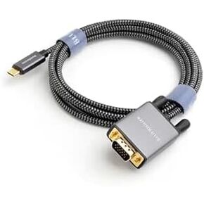 كابل BlueRigger USB C إلى VGA - (10FT، نوع C إلى VGA، كابل عرض 1080 بكسل، ذكر إلى ذكر، USB 3.1 Thunderbolt 3/4) - USB-C إلى VGA متوافق مع الكمبيوتر المحمول، والهاتف، والكمبيوتر اللوحي، HDTV، والشاشة، وجهاز العرض in Kuwait