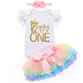 Half Way To One 6 Month Birthday Outfit Baby Girl Halfway To One Tutu Outfits
