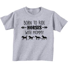 تي شيرت Born to Ride Horses with Mommy للأطفال الصغار للأولاد والبنات - هدية راعية البقر للفروسية in Kuwait