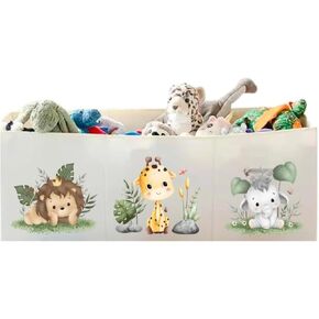 Kids Toy Storage Organizer Bin Box with Handles Large Capacity for Bedroom Playroom, Foldable Storage Box for Toys, Organizer for Stuffed Animals Dolls, Balls (Beige)