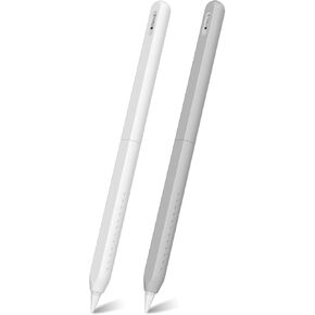 2 Pack Silicone Case for Apple Pencil 2nd Generation Case Cover Ultra Thin Protective Sleeve Accessories (Beige + Brown)