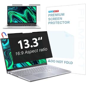 FILMEXT Magnetic Laptop privacy screen 13.3 inch for 16:9 Widedisplay, Removable Laptop Privacy Screen Shield Anti Glare Blue Light Filter for HP/Dell/Acer/Lenovo/Asus