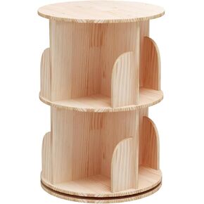 Rotating Bookshelf 360 Degrees, 4 Tier Stackable Solid Wood Bookshelf Organizer, Storage Display Rack Floor Standing Bookcase for Kids&Adults (51"x18"x18")…