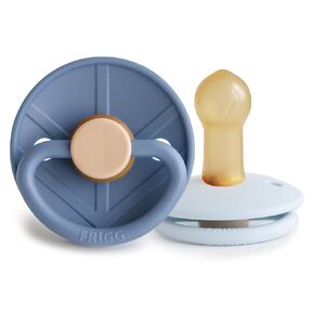 FRIGG Little Viking Natural Rubber Baby Pacifier 2-Pack | Made in Denmark | BPA-Free (Sage/Cream, 6-18 Months)