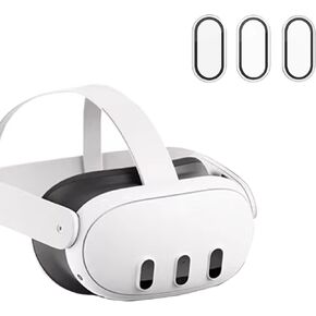 Camera Lens Protector Compatible for Oculus Meta Quest 3,Thin 9H Tempered Glass, Alloy Frame, Anti-Scratch, Camera Screen Protector Cover, Case Friendly, High Definition Lens Accessories (Silver)