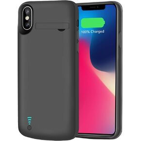 RUNSY Battery Case Compatible with iPhone X XS, 5000mAh Rechargeable Extended Battery Charging Case, External Battery Charger Case, Adds 2X Extra Juice, Support Wired Headphones (5.8 inch)
