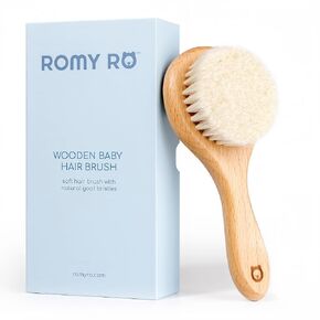 Baby Wooden Hair Brush Set - Premium Baby Comb And Brush - Soft Natural Bristles - Organic Baby Products - Perfect Baby Registry Gift - Cradle Cap Brush - Newborns & Toddlers