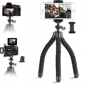 Phone Tripod Stand, T01 Mini Travel Tripod for Camera,Flexible Tripod Mount for Video Recording