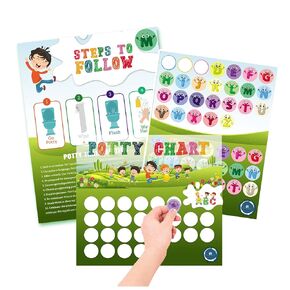 ABC Potty Training Chart, Kid, Poo, Potty Training Sticker Chart with Unique ABCDesign, Potty Chart for Toddlers, Potty Chart, Potty Reward Charts for Toddlers, Pack, Chat, Training Potty,
