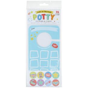 C.R. Gibson BTDK-24938 Super Hero Stickers and Hanging Door Knob Reward Chart Potty Training Tool for Boys, 3.5" W x 15.4" H, Multicolor, 36 Stickers