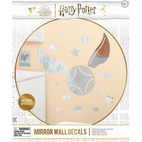 Harry Potter Golden Snitch Mirrored Wall Decals - Officially Licensed Merchandise for Boys and Girls, Bedroom Stickers Decor for All Ages, Silver Vinyl's for Potter Movie and Book Fans | Paladone