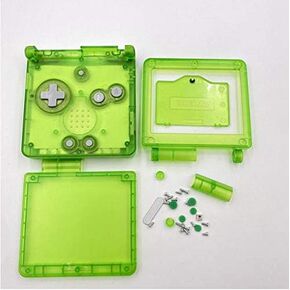 Full Housing Case Cover Housing Shell Replacement for Game boy Advance SP GBA SP Shell Case with Buttons Kit-Clear Green
