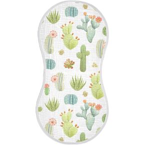 xigua 4 Pack Cartoon Watercolor Cactus Burping Cloths for Babies, Soft Cotton Baby Burp Cloths Ultra Absorbent Burp Rags for Newborn, Baby Boys, Girls, Unisex