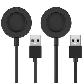 TUSITA [2-PACK] Charger Compatible with Fossil Gen 4 5 5E 6, Emporio Armani, Skagen falster 2, Misfit Vapor 2, Diesel Guard 2.5, Michael Kors Runway - 3.3ft 100cm Smartwatch USB Charging Cable