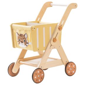 ROBOTIME Wooden Shopping Cart Toy for Toddler Kids, Height-Adjustable Wooden Baby Push Walker, Sit to Stand Walker for Baby Learning to Walk for 10 Months 1 Year Old