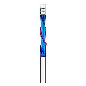 BGTEC Spiral Flush Trim Router Bits, Up Cut Spiral bit 1/4" Shank and 1" Cutting Length Solid Carbide Flat Tip Trimming Bits with Nano Coating for Woodworking Trimming