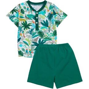 Toddler Baby Boy Summer Outfit Hawaiian Shorts Sets Clothes Infant Kid Leave Floral Short Sleeve Shirt Shorts Suits