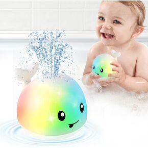 2024 Upgraded Whale Bath Toys for Babies, Light Up Bath Toys for Toddlers, Sprinkler Bathtub Toys Spray Fountain Water Pool Toys, Baby Infant Kids Birthday Shower Gifts