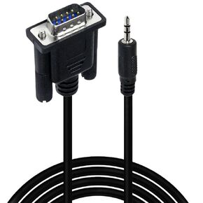 Qaoquda DB9 9 Pin Male to 3.5mm Male Plug Serial Cable RS232 to 1/8 inch Conversion Cable Cord- 6FT/1.8M