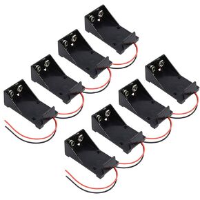 abcGoodefg 8 Pack 9V Battery Holder Plastic Battery Storage Box Case with Lead Wire