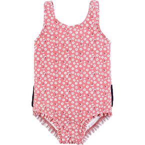 Hudson Baby Baby Girl's Toddler Swimsuit, Tiny White Flower, 5T