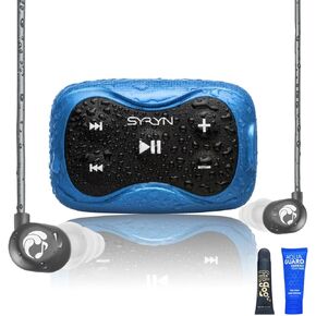 100% Waterproof SYRYN 2 Swimbuds Flip Bundle for Swimming with Music | 8 GB (2,000 songs or 138 hours of audio) | Drag and Drop MP3, AAC, M4a, FLAC Using PC or Mac | No Spotify or other streaming