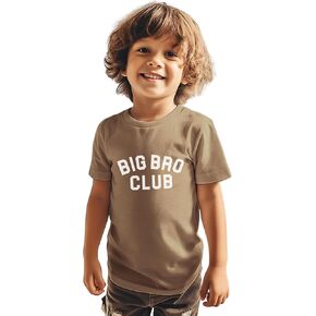 Big Brother Toddler Shirt Baby Boys Big Bro Club Letter Tee Kids Boy Promoted to Big Brother Announcement Summer Top