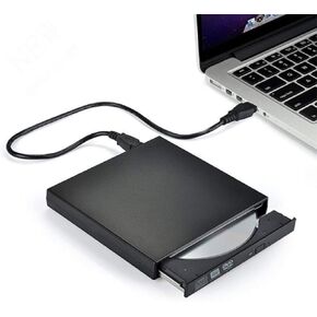 محرك أقراص DVD خارجي، محرك أقراص USB 2.0 ضوئي نحيف محمول، نقل بيانات عالي السرعة، التوصيل والتشغيل، ثابت مضاد للصدمات، استهلاك منخفض للطاقة، ضوضاء منخفضة in Saudi Arabia