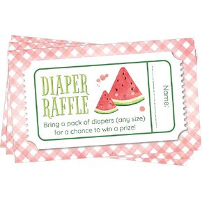 Watermelon Baby Shower Diaper Raffle Cards (24-Count)