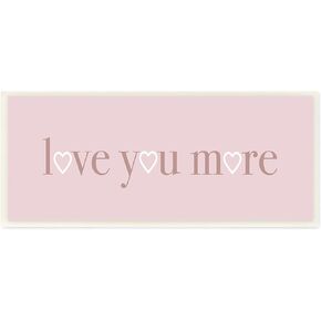 Stupell Industries Soft Pink Love You More Phrase Heart Shapes, Designed by Daphne Polselli Wall Plaque
