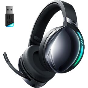 UG-06 Wireless Gaming Headset, 2.4GHz Bluetooth Gaming Headphones with Noise Cancelling Microphone, 3D Stereo Sound, 65Hr Battery Life Headset for PS5, PS4, PC, Switch, Mac, RGB Light