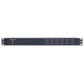 CyberPower PDU15B6F12R Basic PDU, 100-125V, 15A (Derated to 12A), 18 Outlets, 1U Rackmount