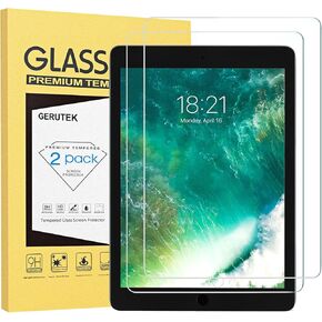 Gerutek 2-pack for iPad 6th generation/iPad 5th generation/iPad AIR 2nd generation/iPad air 1st generation Tempered Glass Film, iPad 9.7-inch Screen Protector 9h Hardness, Compatible with Apple Pencil