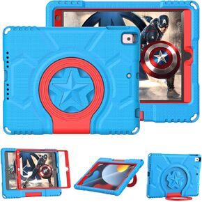 DICEKOO Kids Case for iPad 9th/8th/7th Generation 10.2 inch 2021/2020/2019 Release, with Built-in Screen Protector Shockproof Handle Stand Kids Cover for Apple iPad 10.2" - Black
