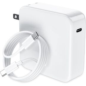 MacBook Pro Charger - 118W USB C Laptop Charger for MacBook Pro/MacBook Air 2022|2021|2020|2019|2018, Type-C PD Power Adapter for iPhone 15 Pro Max iPad Pro Air (with 6.6ft C-C Fast Charge Cable)