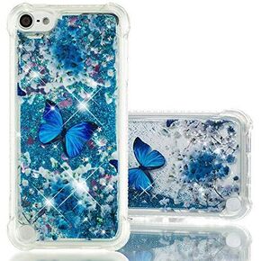 Case for iPod Touch 7 / iPod Touch 6,3D Cute Painted Glitter Liquid Floating Quicksand Shockproof Protective Bumper Silicone Case Cover for iPod Touch 7th 6th 5th Liquid Gold Dog