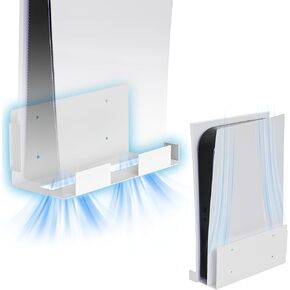 WALI Wall Mount for PS5 , Metal Wall Mount Holder Compatible with PS5/ PS5 Slim (Disc & Digital Editions), Steel Playstation 5 Wall Mount Kit Behind TV with Screw Fixing (WMH003), White