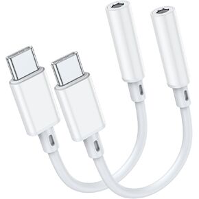 USB C to 3.5mm Headphone Jack Adapter for iPhone 15/15 Pro/15 Plus/15 Pro Max, Type C Aux Audio Dongle Cable Cord Compatible with iPad Pro Air 4 5 Mini 6, Samsung Galaxy S23/S23/S22/S21Ultra, MacBook