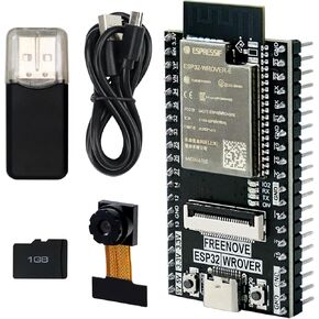 Freenove ESP32-WROVER CAM Board with Memory Card (Compatible with Arduino IDE), Onboard Camera Wireless, Python C Code, Detailed Tutorial, Example Projects