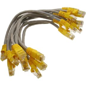 CablesOnline 10-Pack 6 inch CAT5e Crossover Ethernet RJ45 Patch Cable, UX-000YL-10