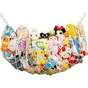 Stuffed Animal Hammock Corner Hanging Net Plush Toy Organizer Macrame Stuffed Animal Storage Display for Teddy Net Corner Toy Net for Bedroom-Khaki in Saudi Arabia