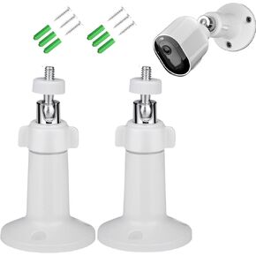 Adjustable Wall Mount for Arlo Pro/Pro 2,/Ultra/Pro 3/Pro 4/ Essential Spotlight Camera, Indoor/Outdoor Mounting Bracket for Your Surveillance Camera (2pack,White)
