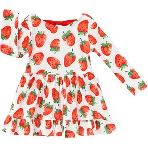 Baby Girl Bodysuit Dress Long Sleeve Romper Infant Outfit Skirt Cool One Piece Clothes, Viscose Made from Bamboo