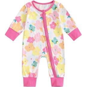 ملابس حديثي الولادة للفتيات الصغيرات، ملابس خريف وشتاء بأكمام طويلة، رومبير وافل مكشكش وسحاب، بدلة قفز للمنزل in Kuwait