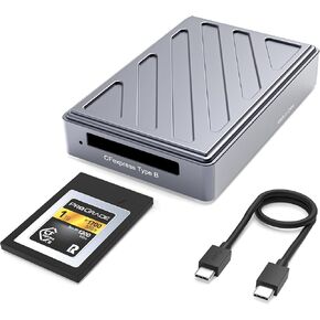 USB4.0 40Gbps CFexpress Type B Card Reader, CFexpress 4.0 Type B Reader for Professional Filmmakers, Photographers, Optimized for Express Transfer of Files/Large Storage, USB-C to C Cable Included