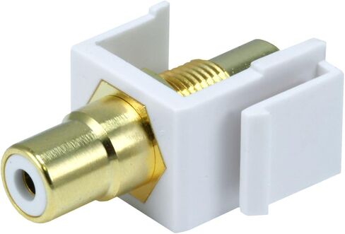Monoprice 106550 Keystone Jack Modular RCA with White Center, White in Saudi Arabia