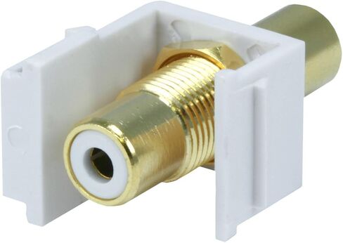 Monoprice 106550 Keystone Jack Modular RCA with White Center, White in Saudi Arabia